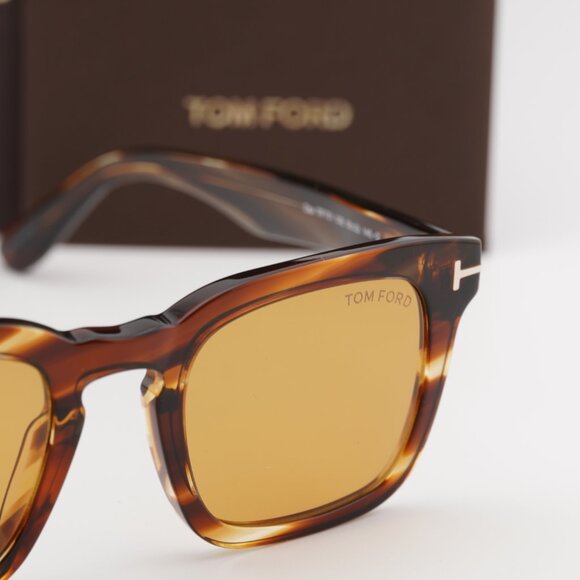 Tom Ford Dax FT0751 53E Square Sunglasses - Blonde Havana\Brown - Picture 9 of 11
